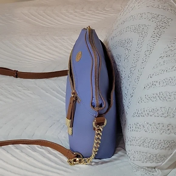 Anne Klein Sawyer Bag Sky Blue Classic Curves  24" Drop Strap crossbody - Picture 6 of 15